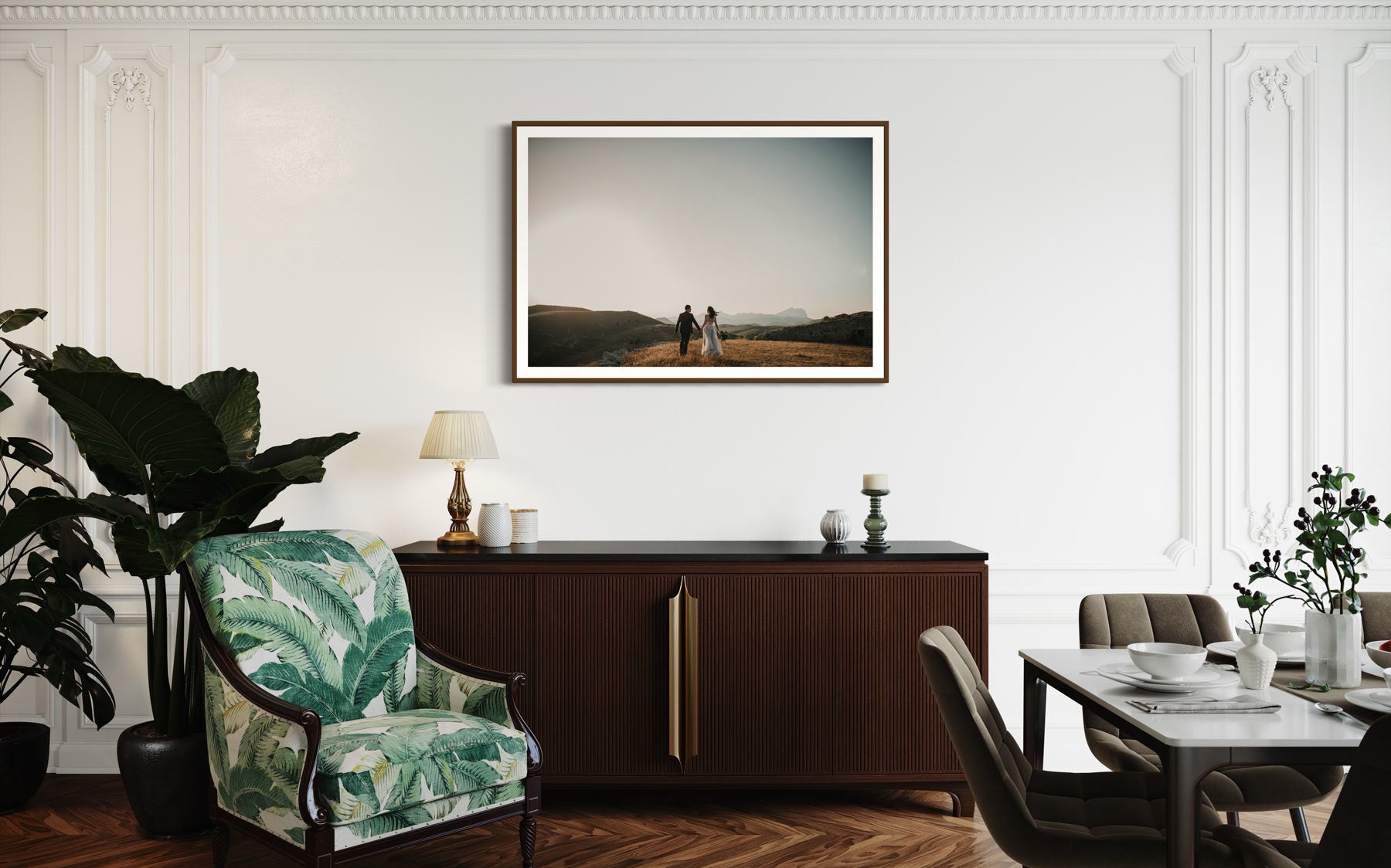 Framed wedding photos
