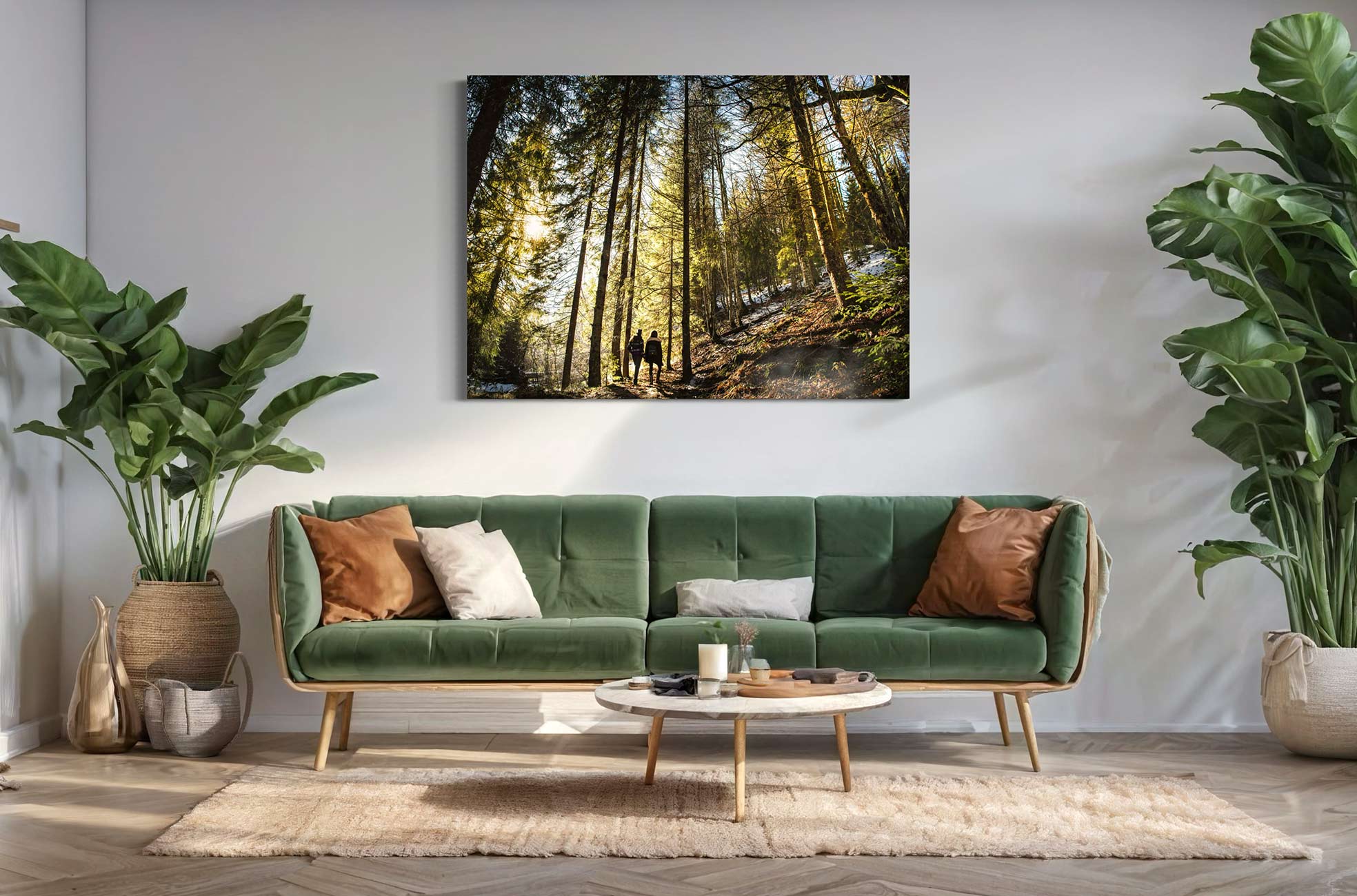 Extra large canvas print in living room