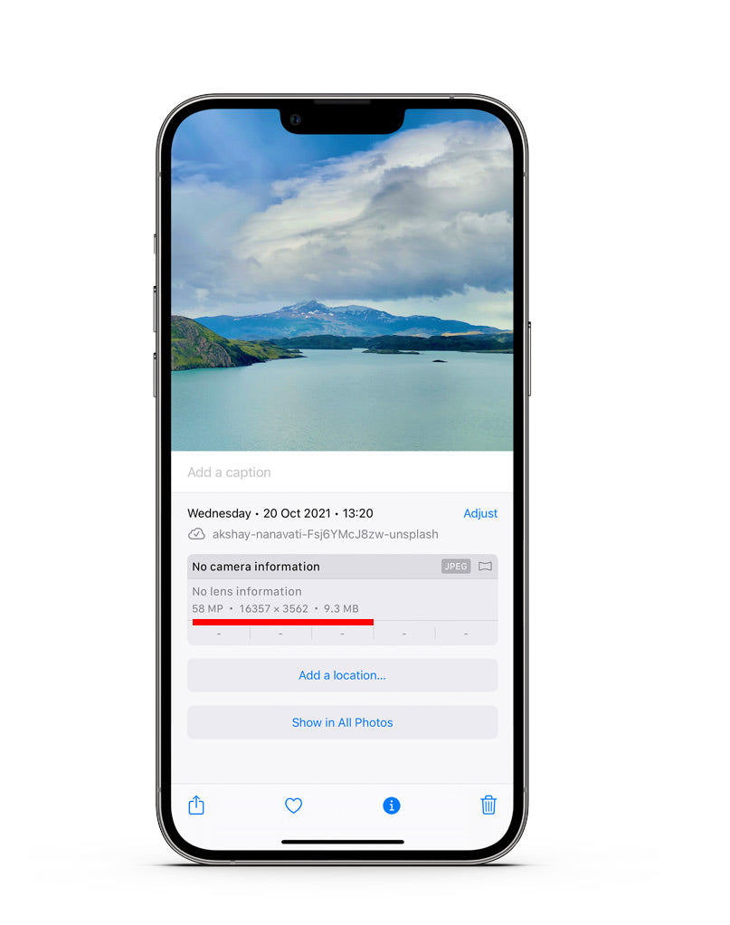 getting the image dimensions from your iphone