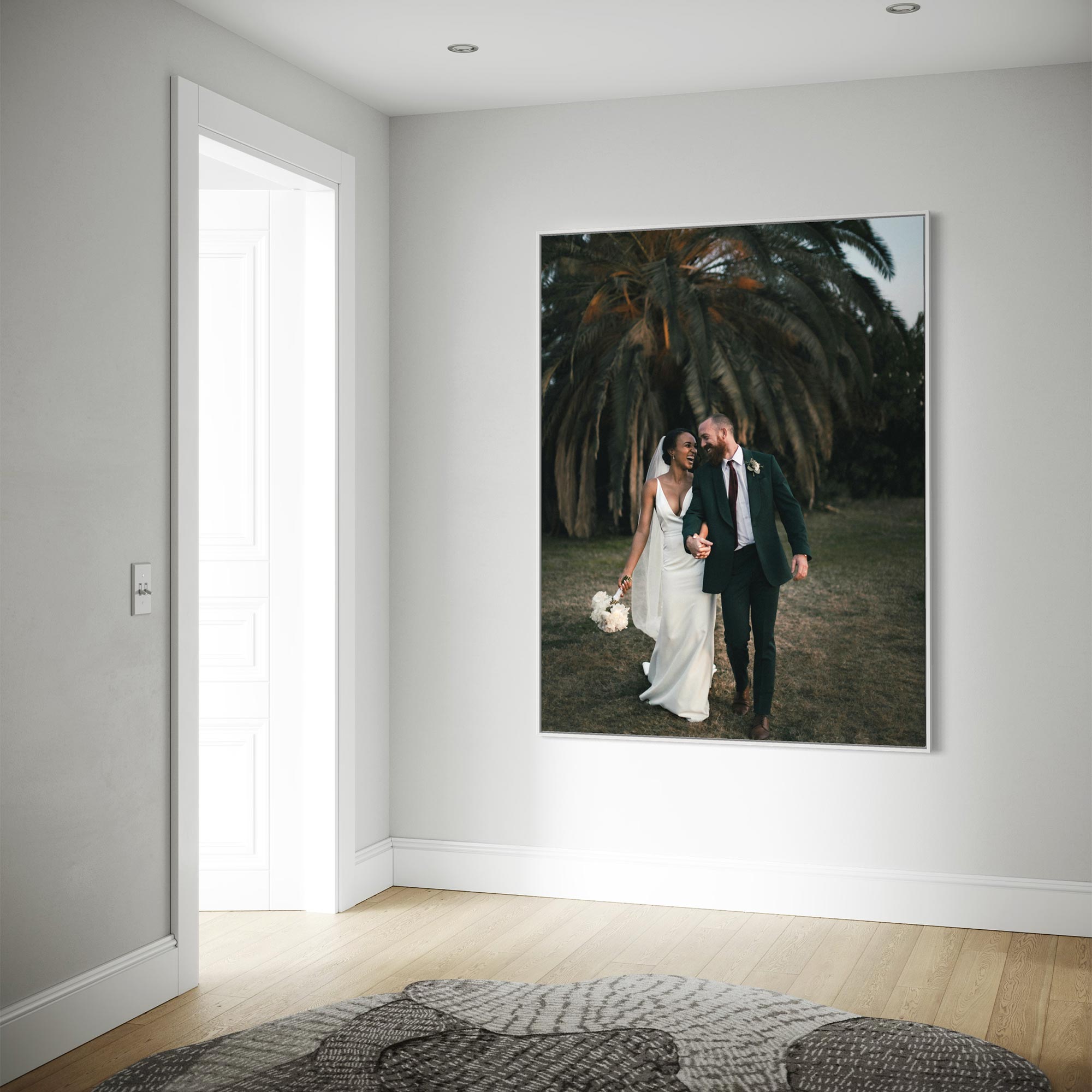 Large Wedding Photo Print filling wall space perfectly in a home
