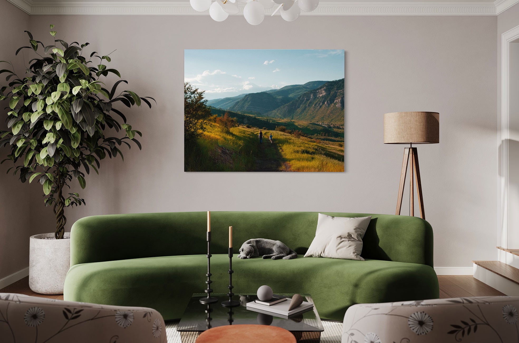 Extra large canvas print in living room