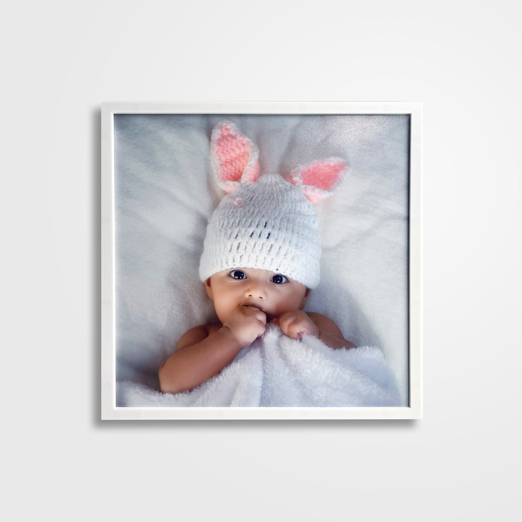 White framed photo tile