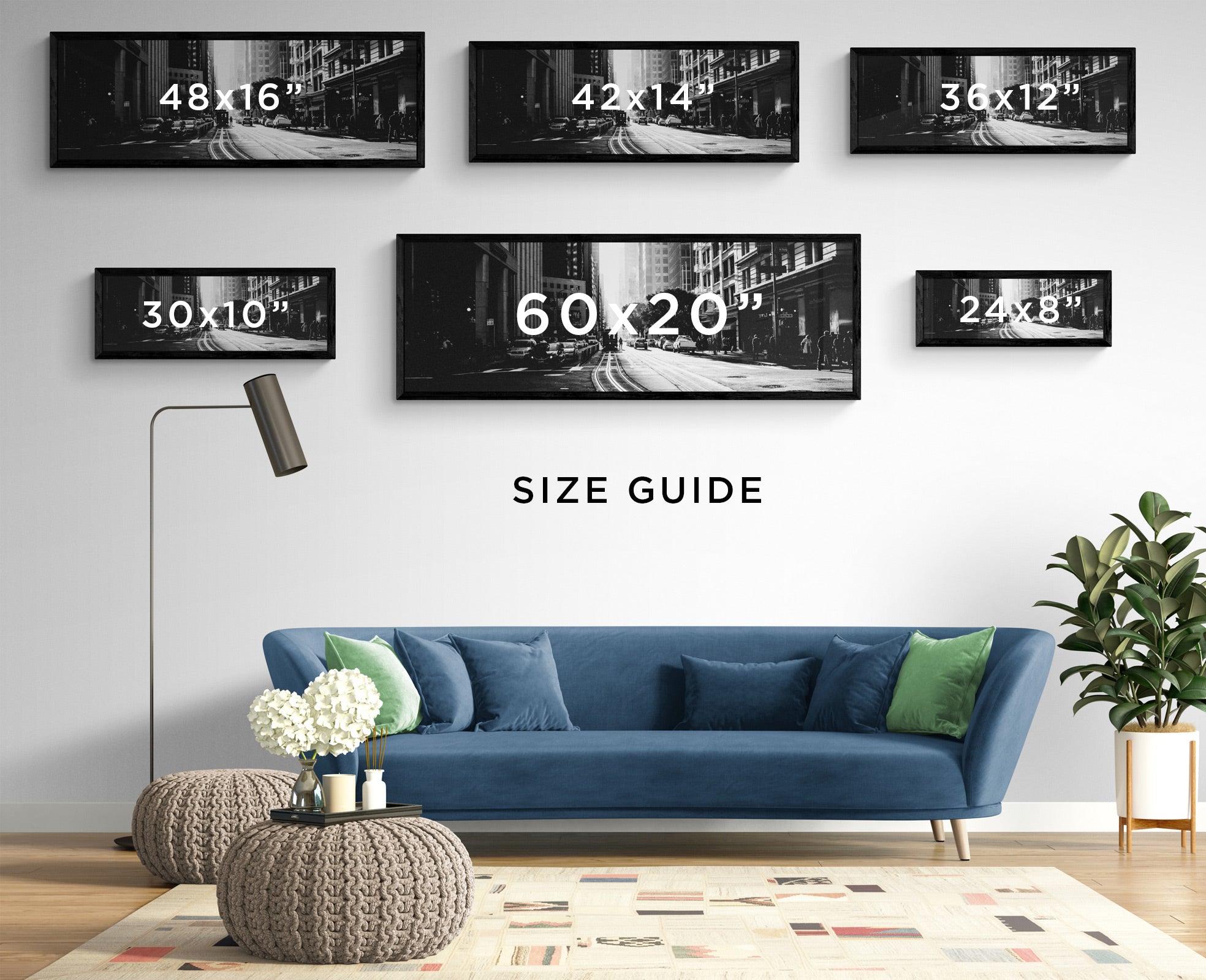 Panoramic Floating Framed Canvas