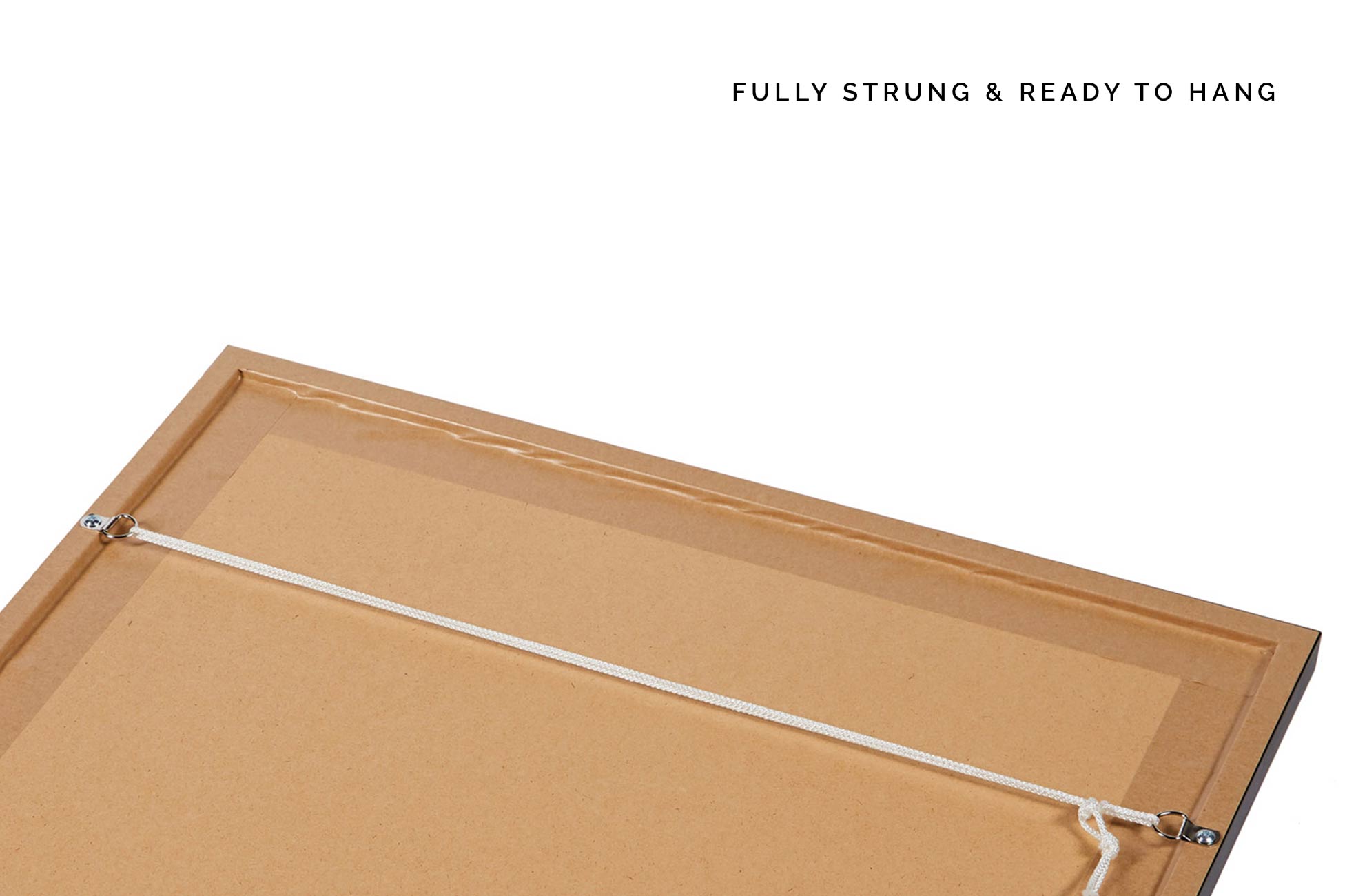 back of frame - fully strung and ready to hang