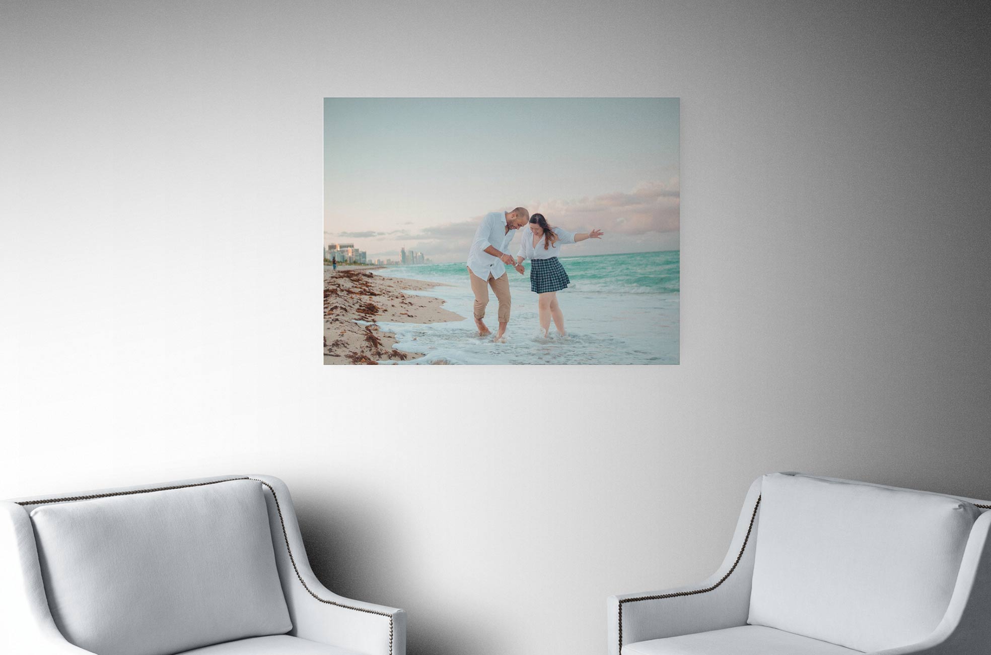 Photo print poster on wall