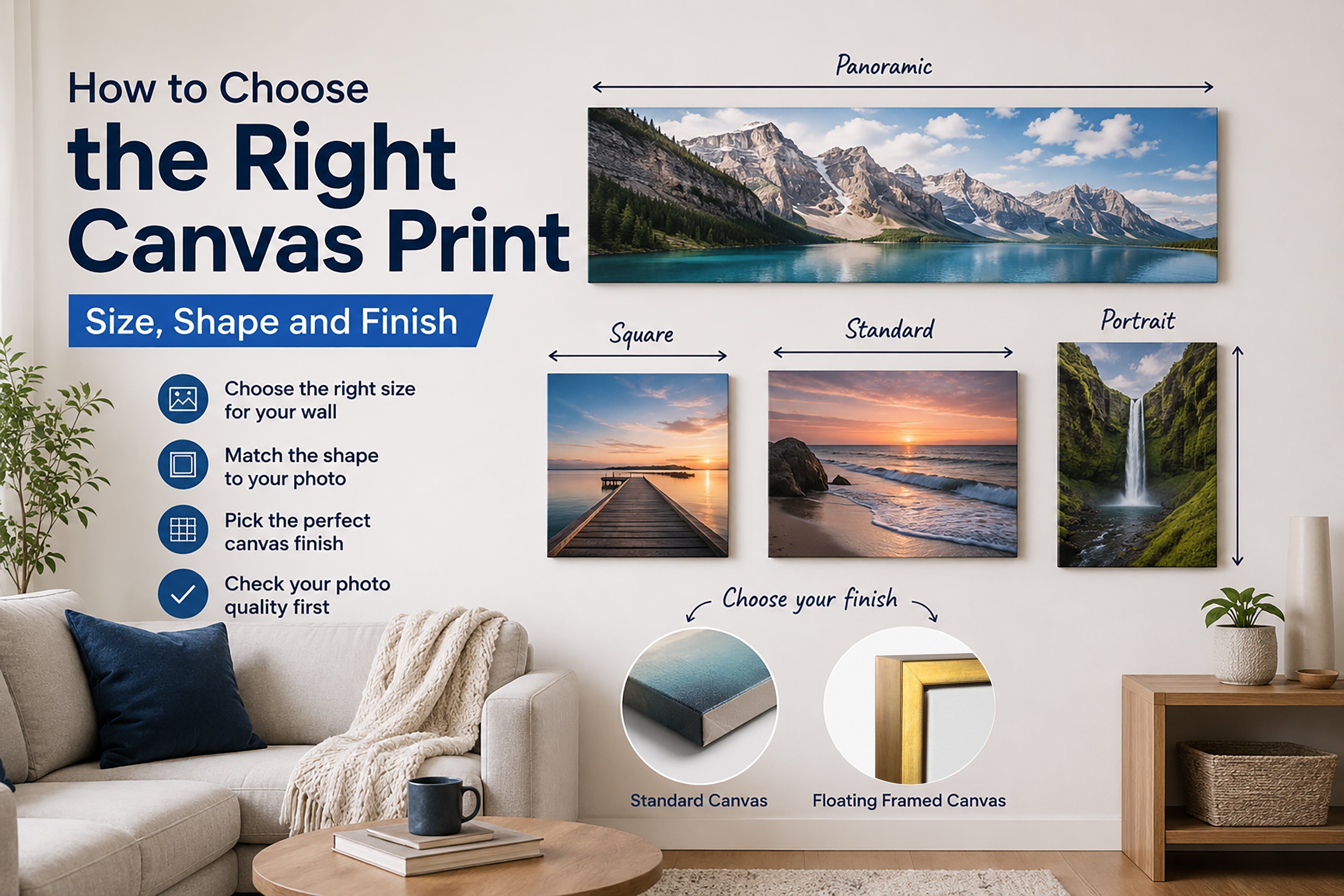 How to Choose the Right Canvas Print Size, Shape and Finish