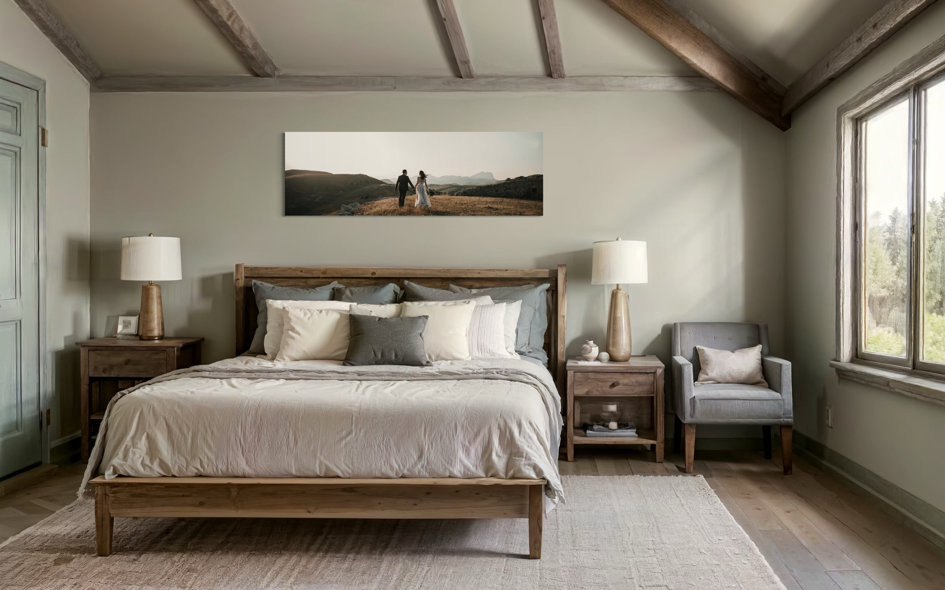 Panoramic wedding canvas print