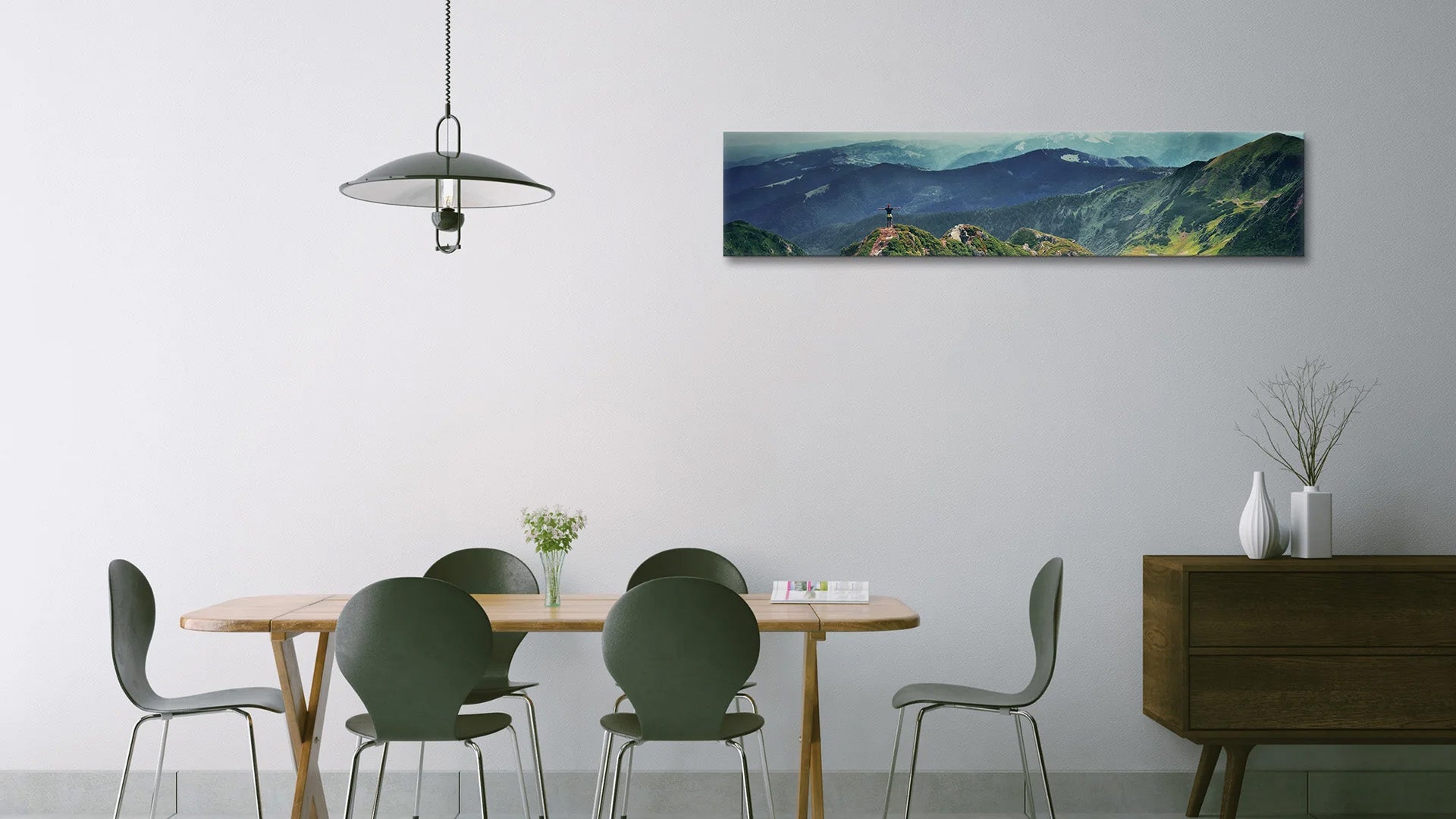 ultra panoramic canvas hanging in place