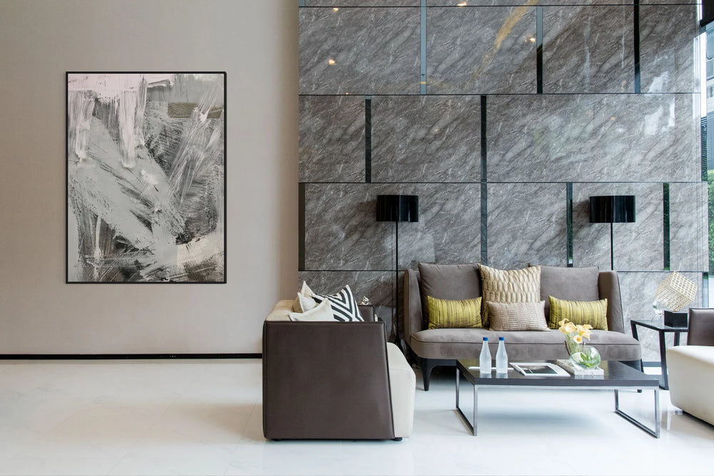 Hotel wall art in lobby