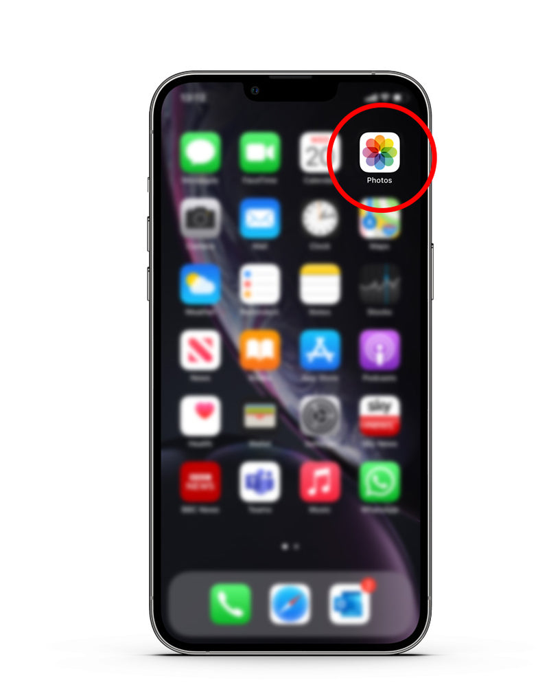 Example showing the original photo open in the iPhone Photos app