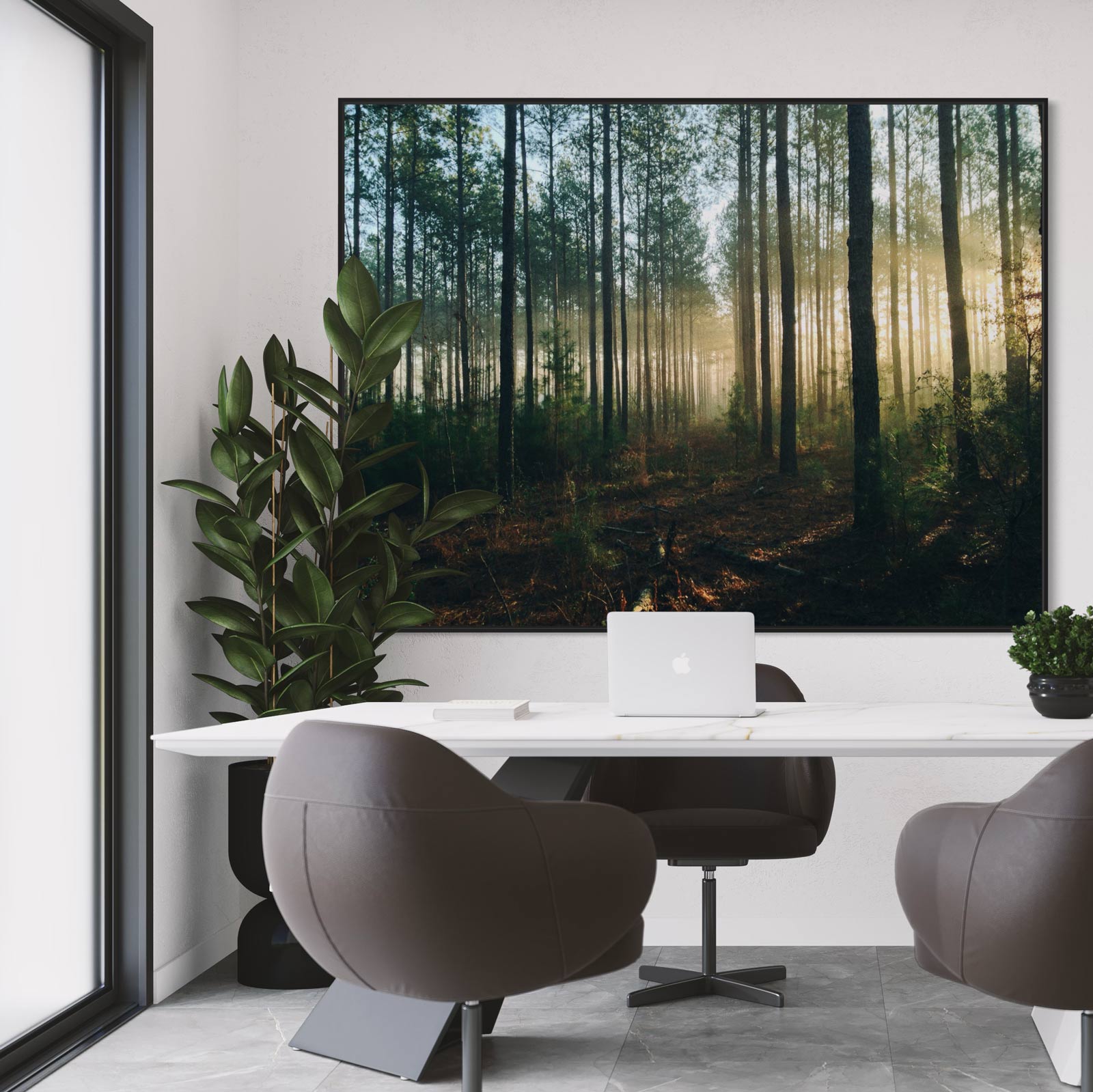 large forest canvas in the office