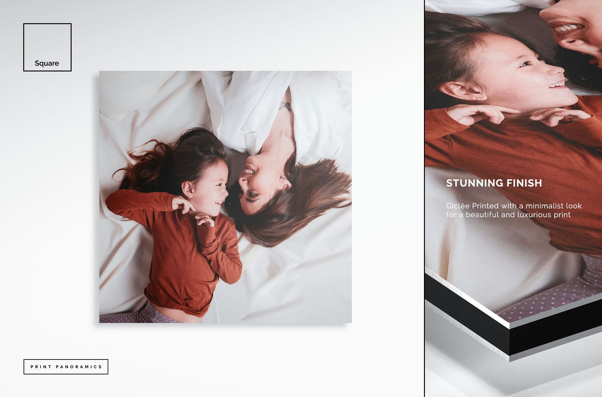 Aluminium dibond square print for family photos