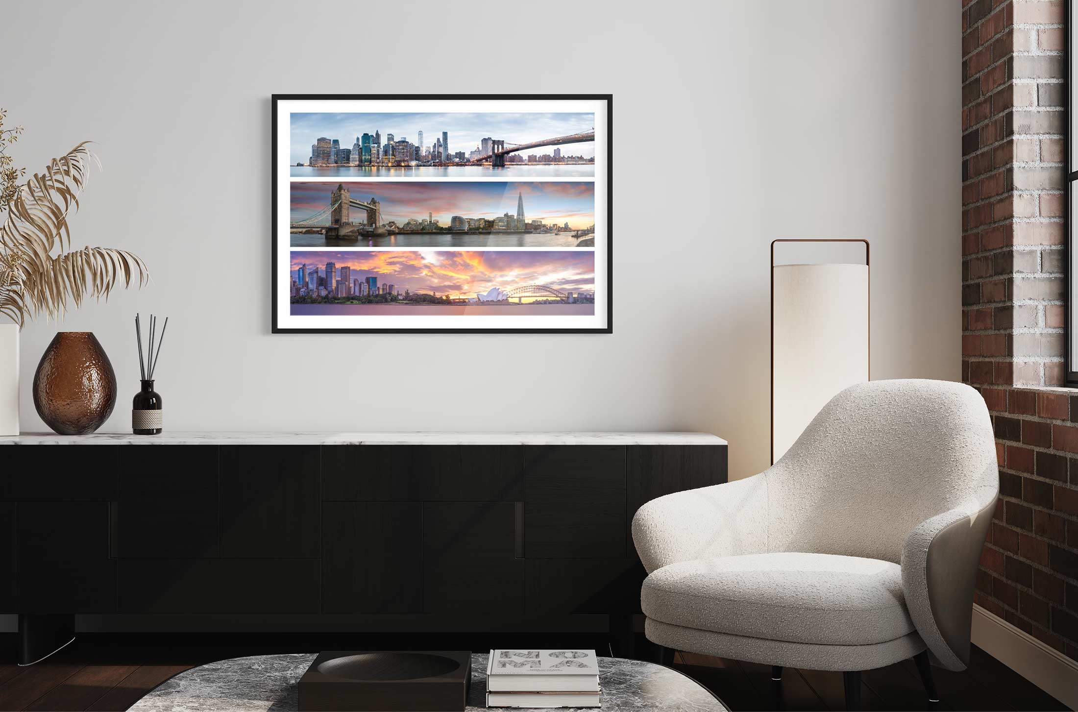 framed panoramic collage print