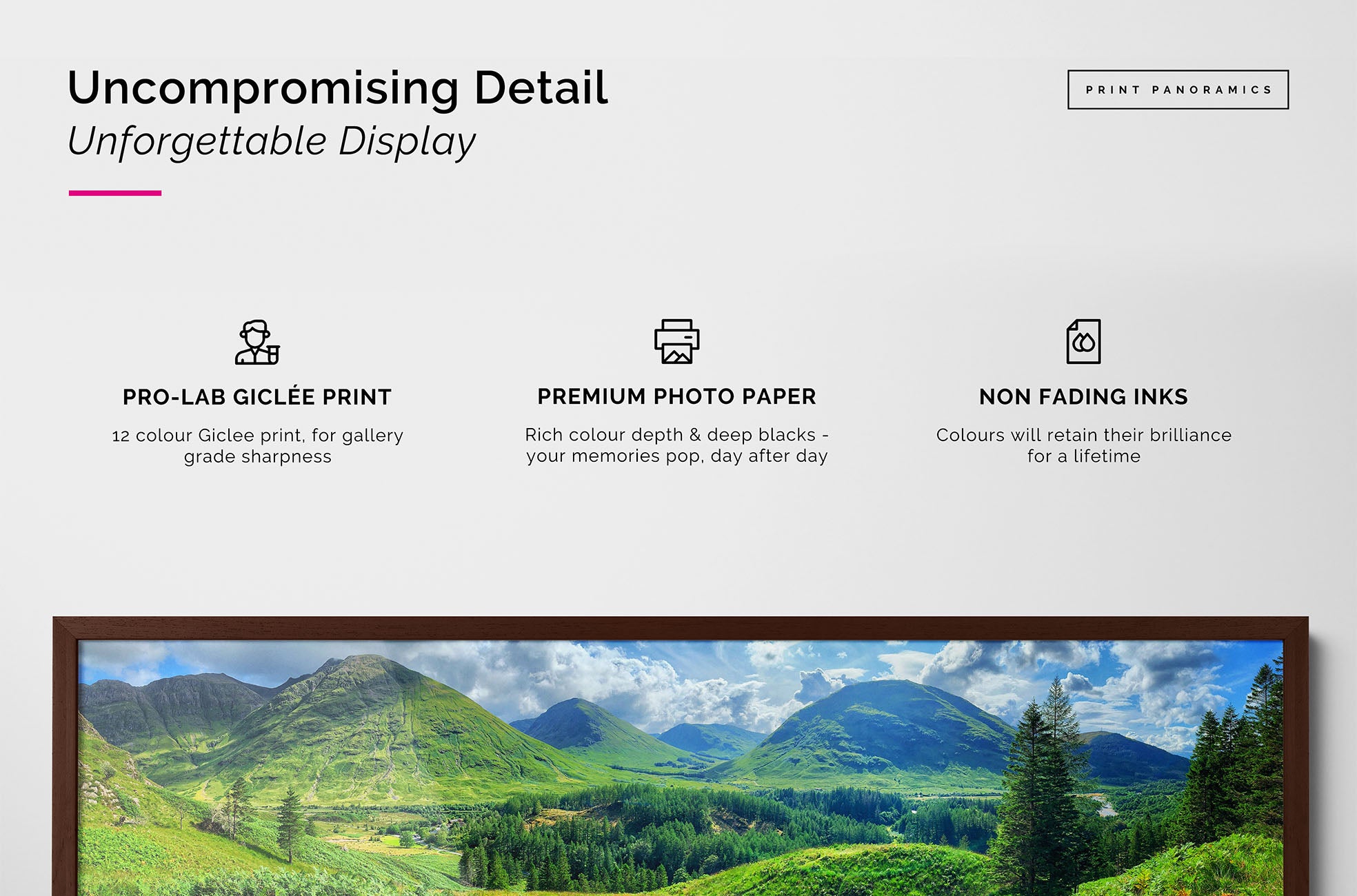 ultra panoramic framed photo print details