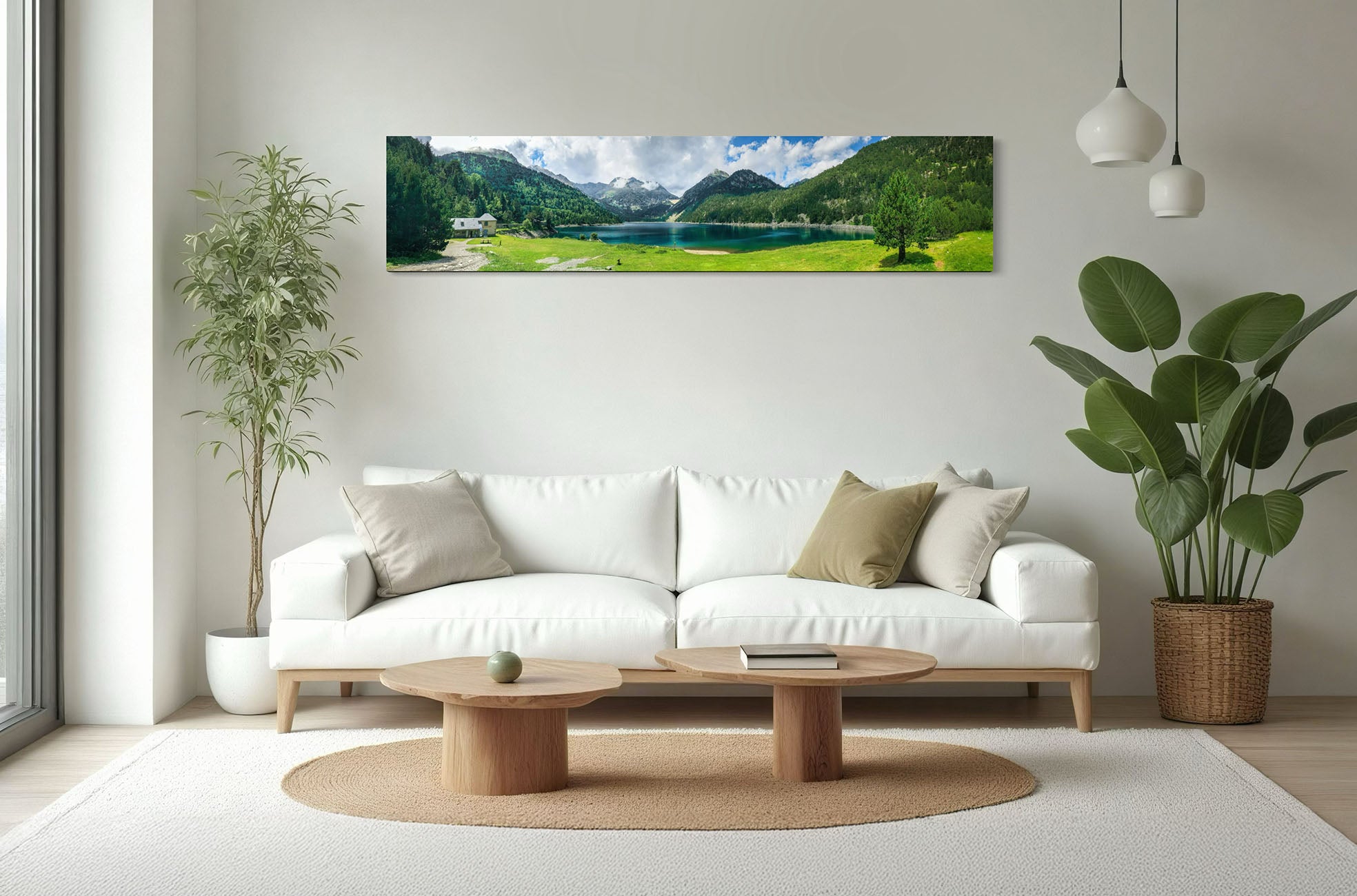ultra panoramic canvas print on living room wall