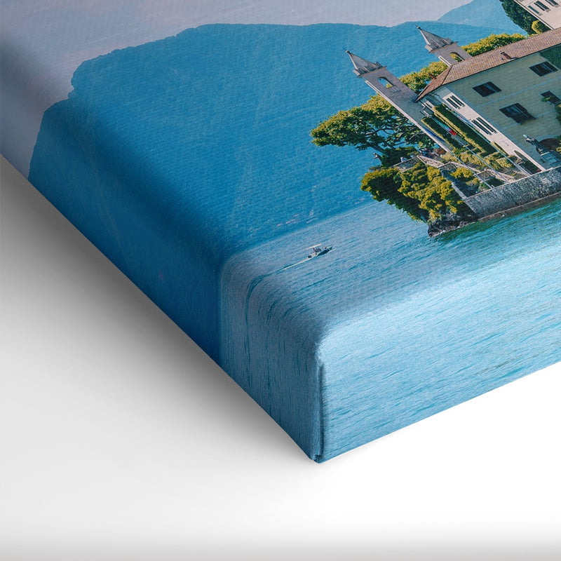 Close-up of a canvas print showing its textured surface and wrapped corner