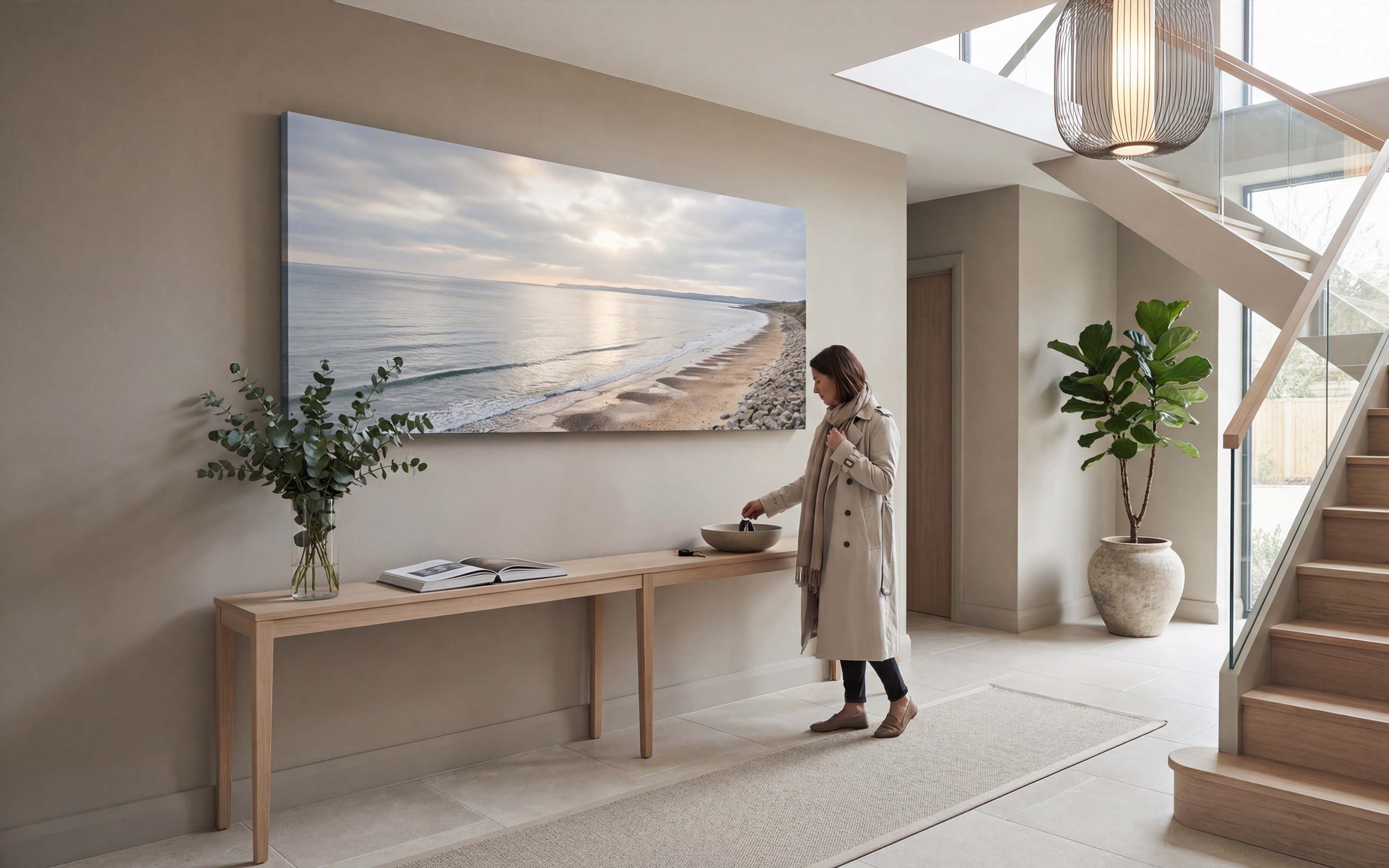 extra large panoramic canvas in home entrance hall