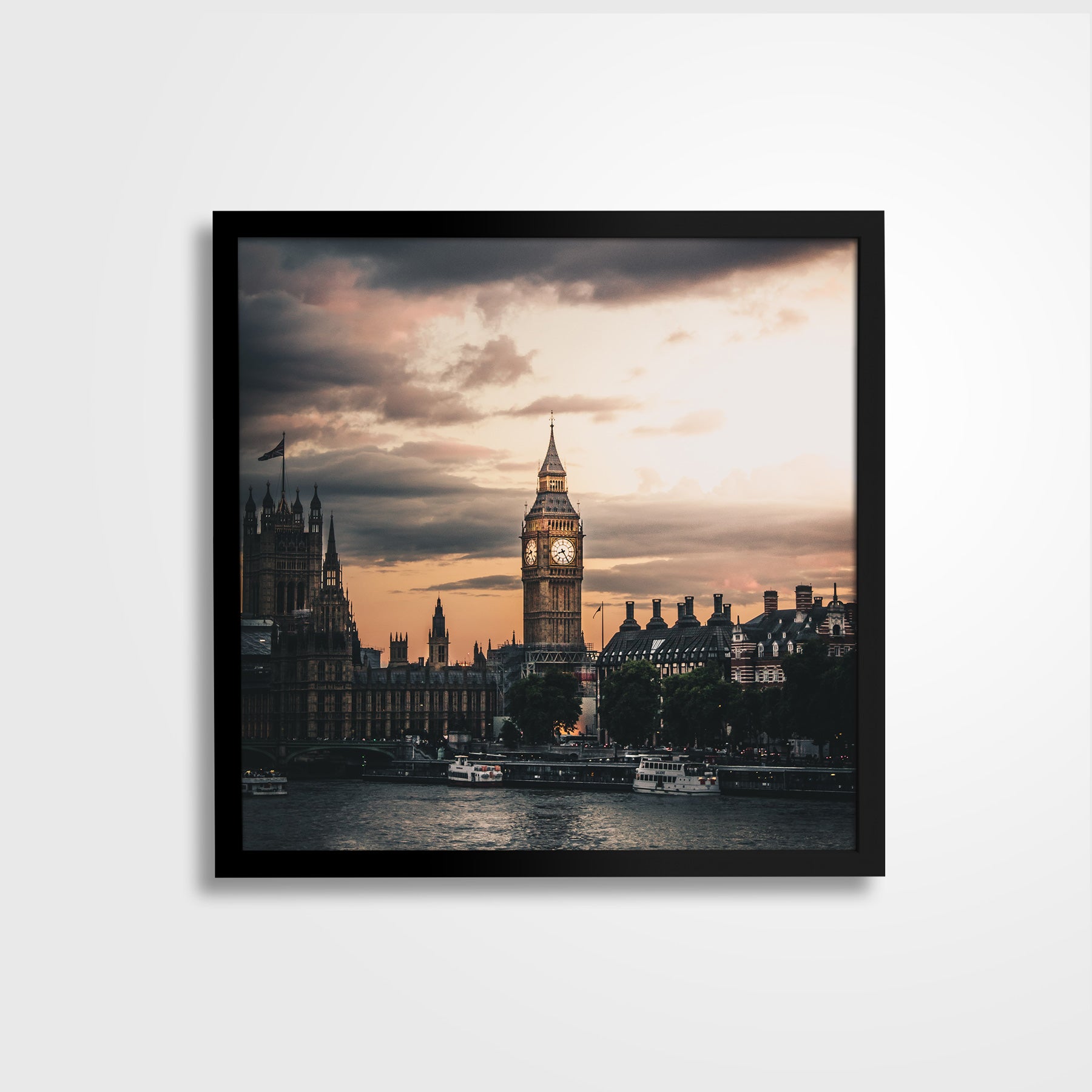 Black framed photo tile front